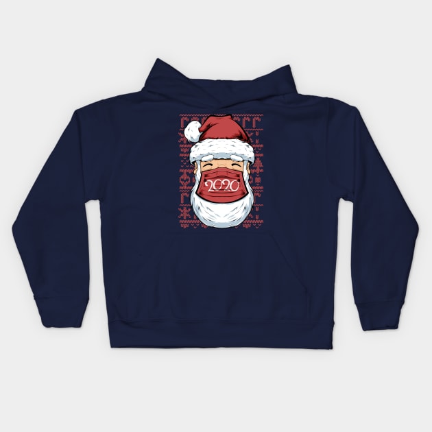 santa claus quarantine 2020 merry christmas Kids Hoodie by the house of parodies